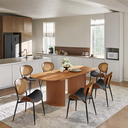 American Modern Fluted Space Saving Table and Chairs &amp; Storage Cabinet Sets (Optional Types)