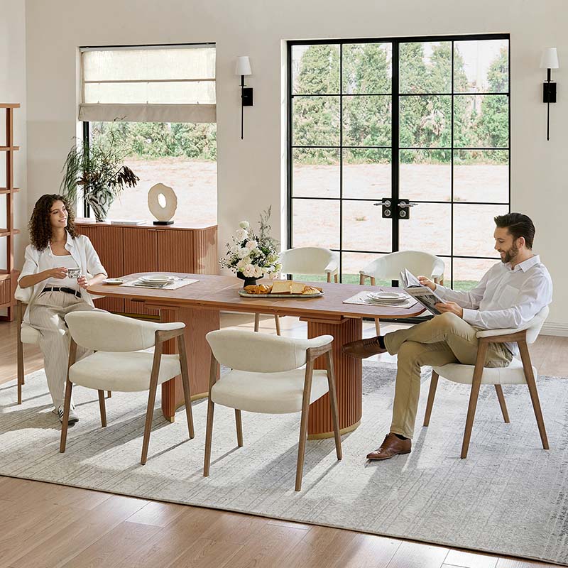 American Modern Fluted Extendable Multi-Functional Table - HULALA HOME