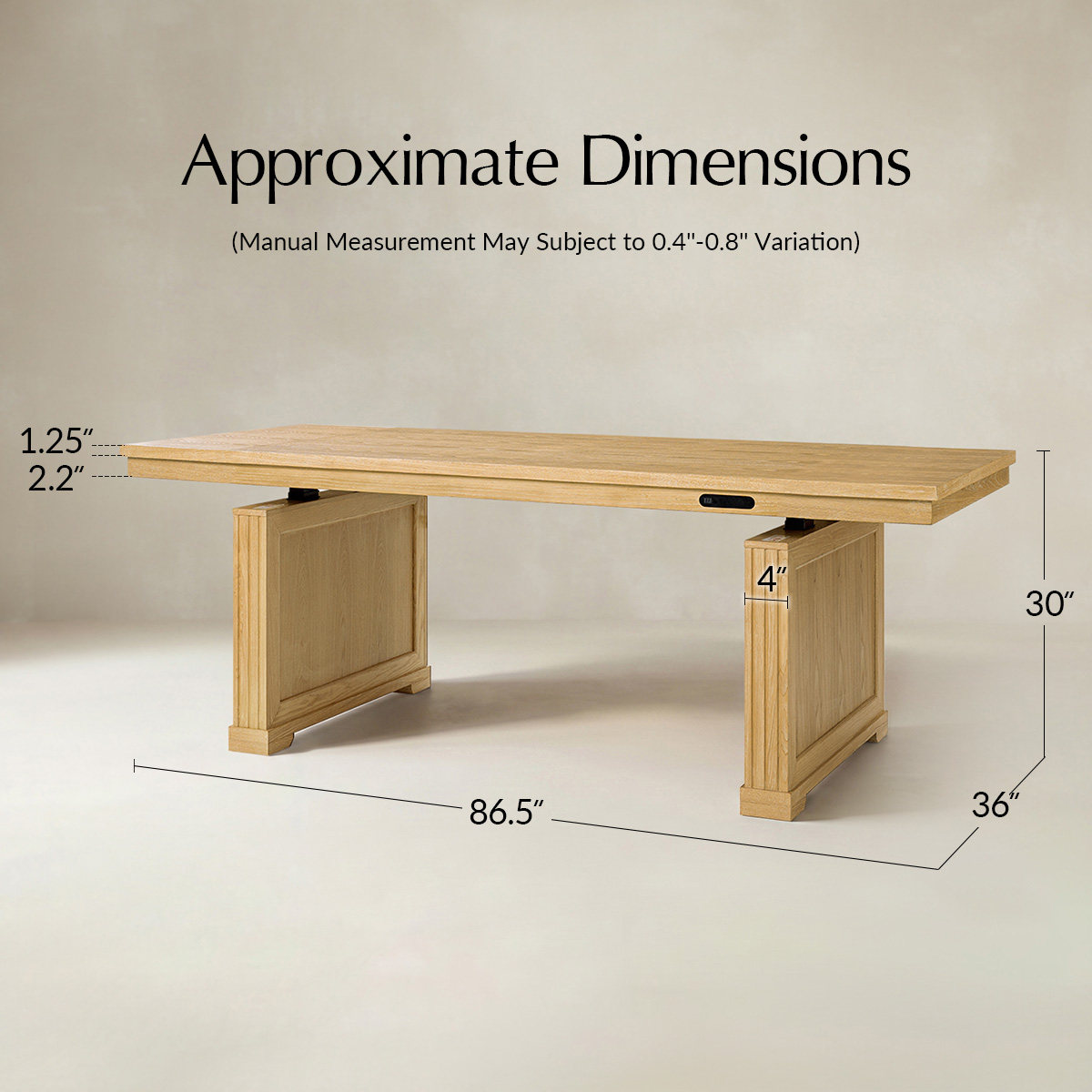 Julia 86.5-Inch Height-Adjustable Dining Table – Modern Farmhouse Electric Lift Design