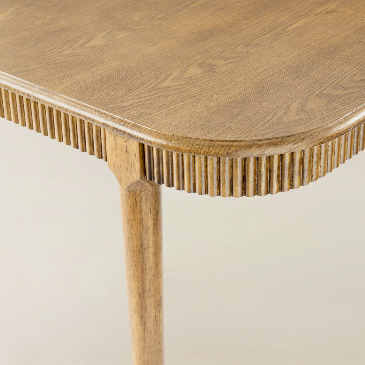 Baggio 72.5" Organic Modern Fluted Wood Dining Table for 6-8 People