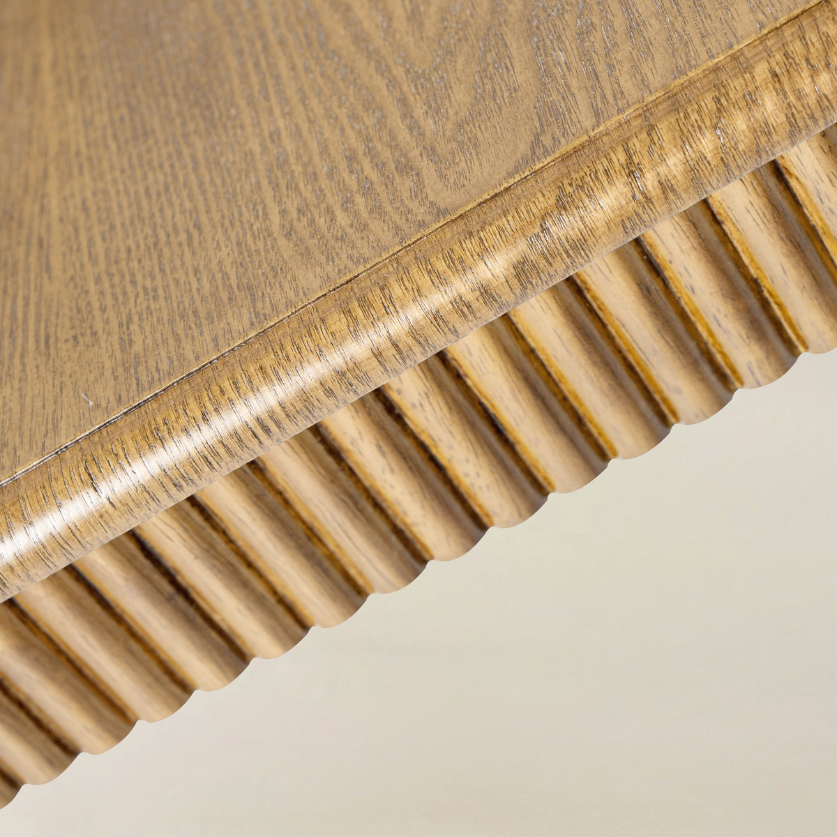 Baggio 72.5" Organic Modern Fluted Wood Dining Table for 6-8 People