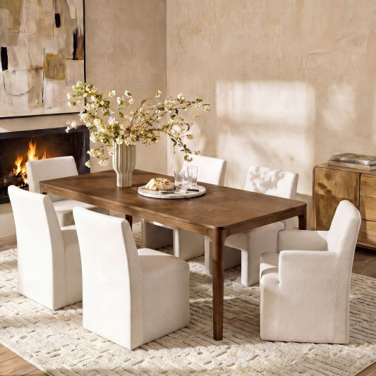 Marlow 80" Organic Modern Rectangular Wood Dining Table for 6–8 People