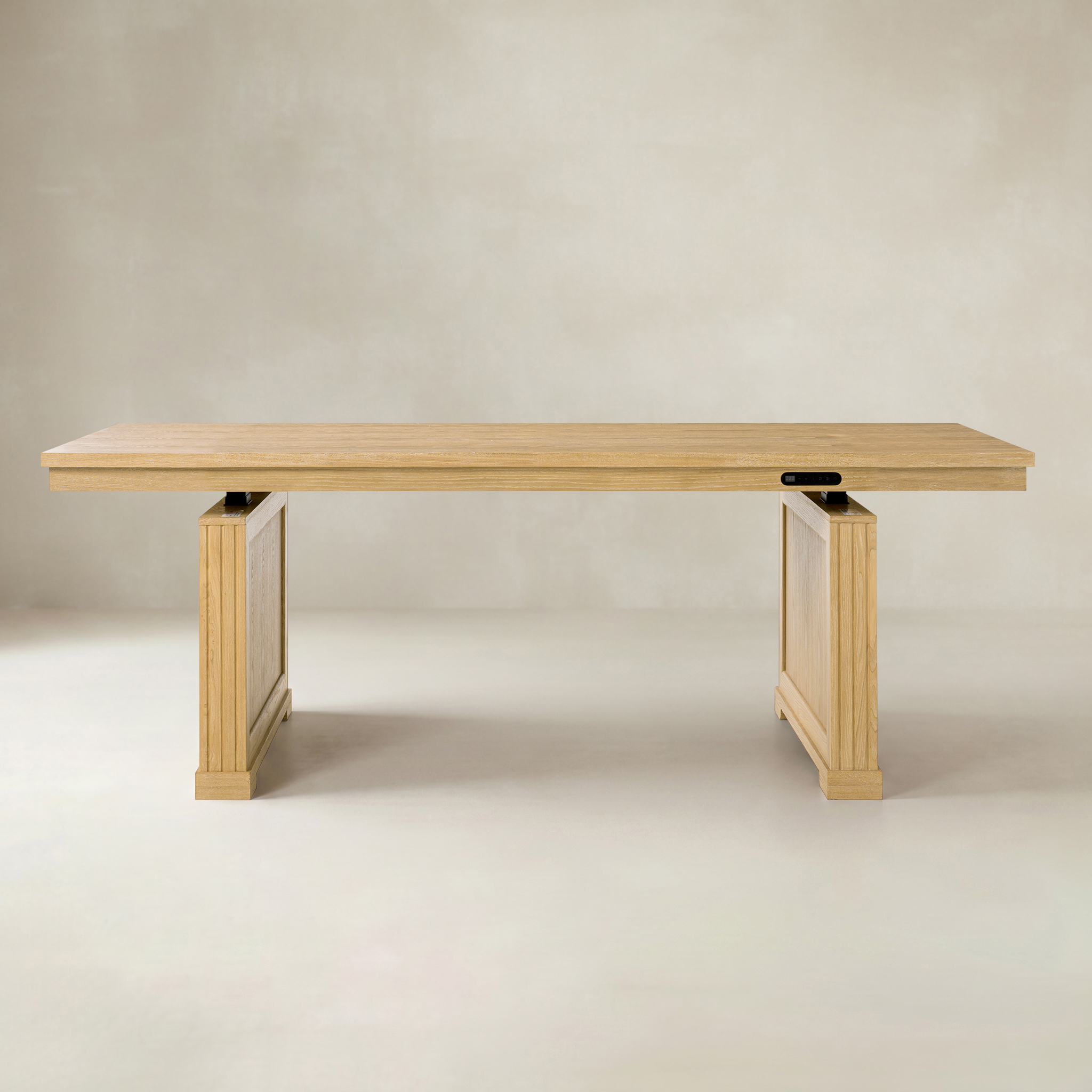 Julia 86.5-Inch Height-Adjustable Dining Table – Modern Farmhouse Electric Lift Design