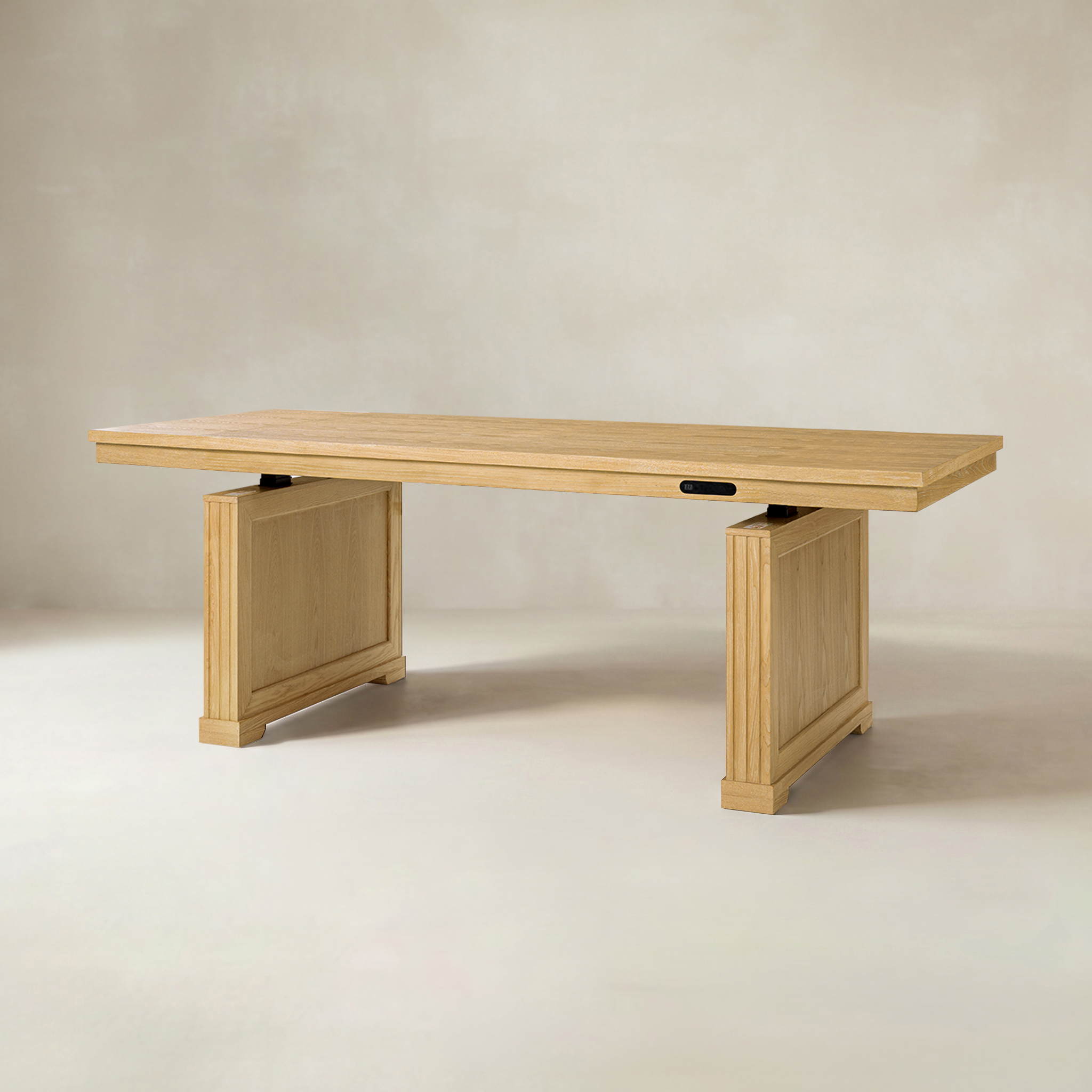 Julia 86.5-Inch Height-Adjustable Dining Table – Modern Farmhouse Electric Lift Design