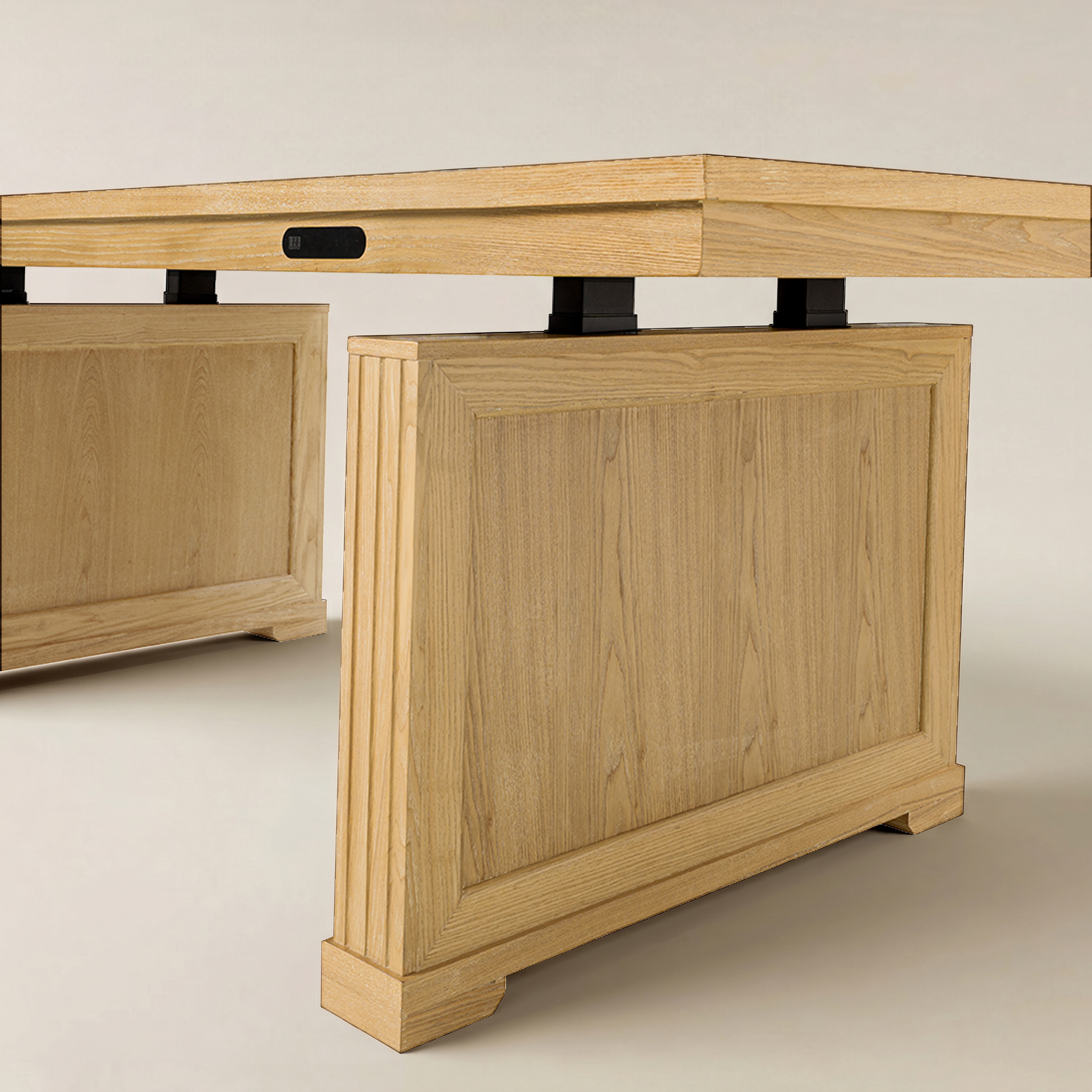 Julia 86.5-Inch Height-Adjustable Dining Table – Modern Farmhouse Electric Lift Design