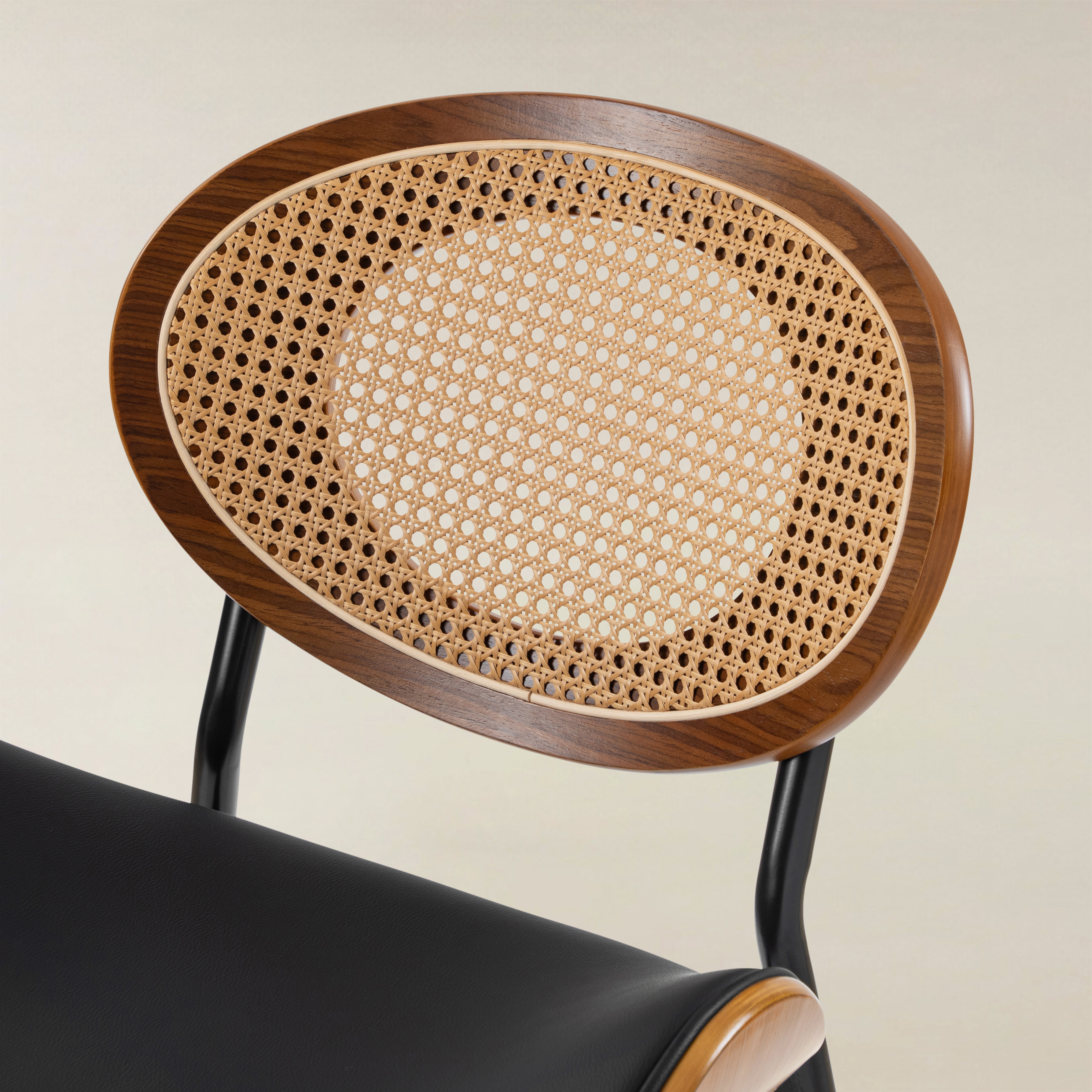 Flora Curved Wood Backrest Faux Leather Upholstery Cushion Dining Chair (Optional Types)