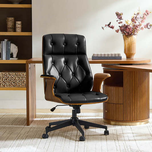 Brigida Curved Wood Back Office Chair