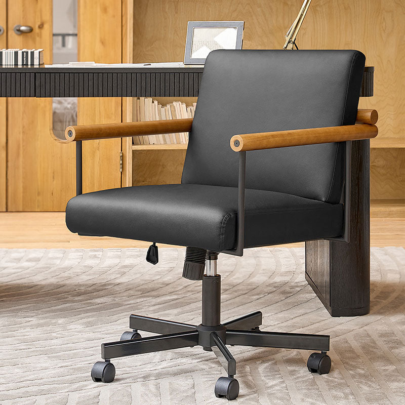 Aurora Solid Wood Armrests Office Chair-HULALA HOME