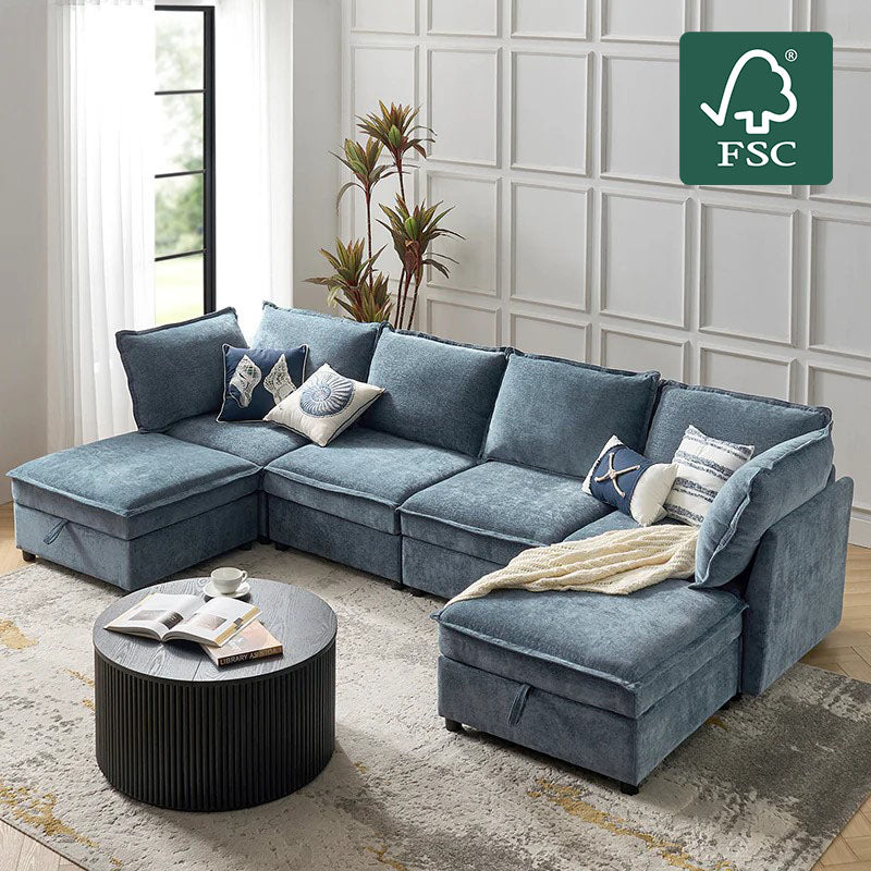 Harmetrix Oversized Soft Sectional Couch with Storage