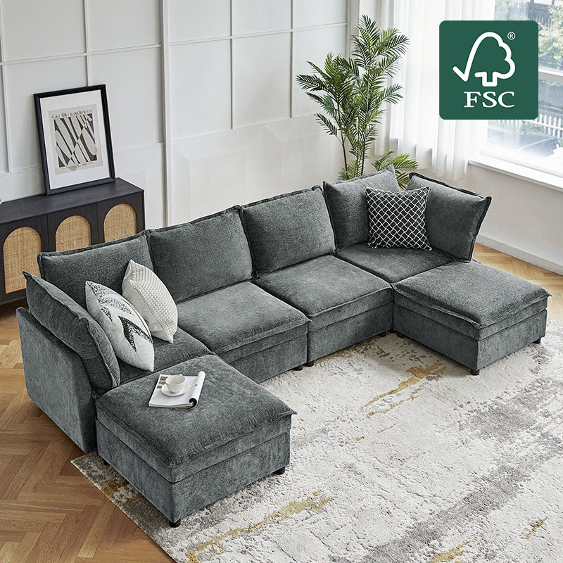 Harmetrix Oversized Soft Sectional Couch with Storage