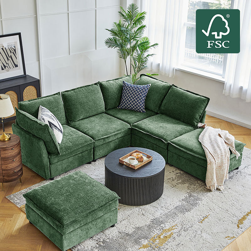 Harmetrix Oversized Soft Sectional Couch with Storage