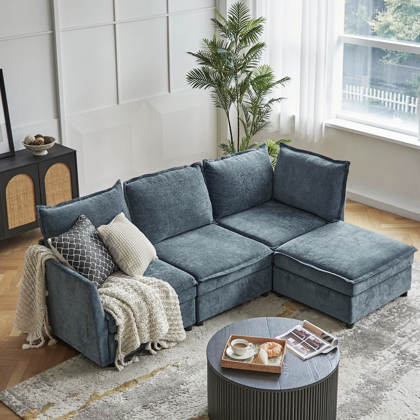 Harmetrix Oversized Soft Sectional Couch with Storage