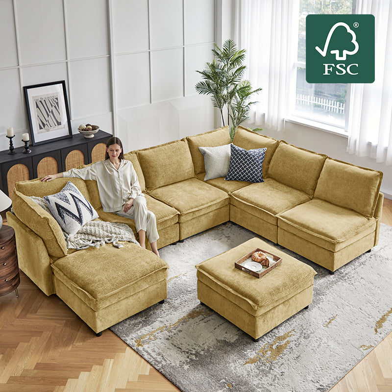 Harmetrix 8-Seater Soft Sectional Couch with Storage