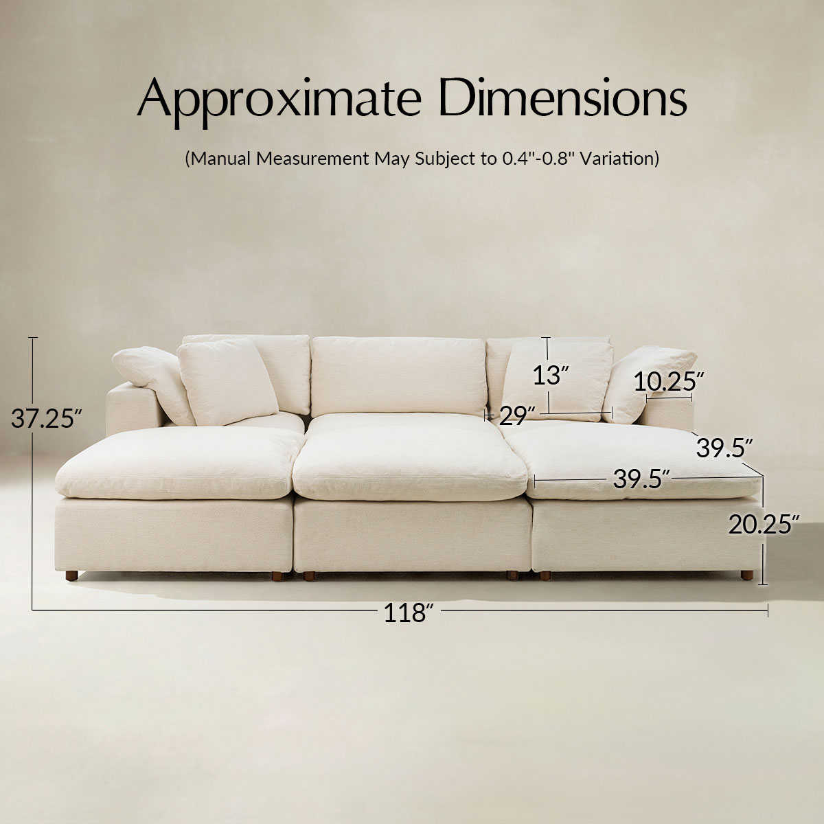 Harmetrix Cloud-Like Down-Blend Sofa with Water-Repellent Fabric