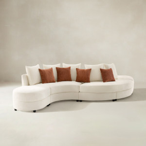Aeris Modern Curved Sectional Sofa with Boucle Upholstery