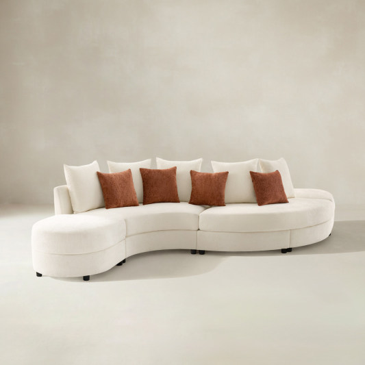 Aeris Modern Curved Sectional Sofa with Boucle Upholstery