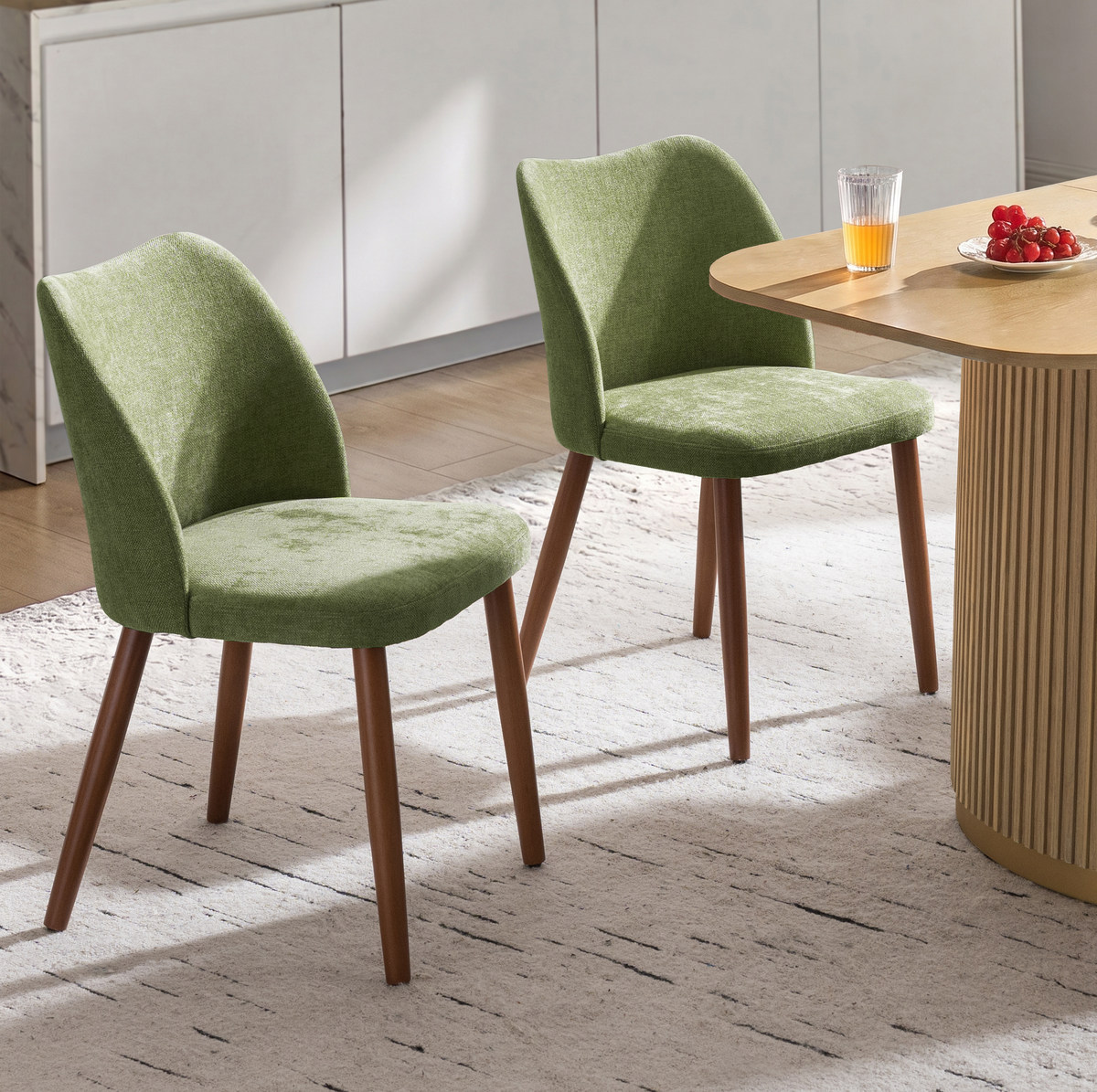 Diana Mid-Century Modern Upholstered Dining Chair,Set of 2