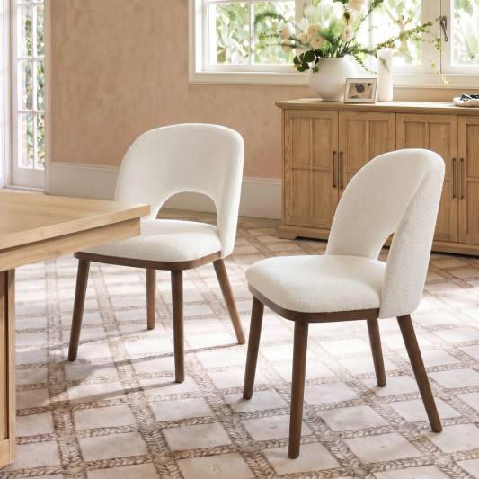 Open-Back Upholstered Dining Chair,Set of 2