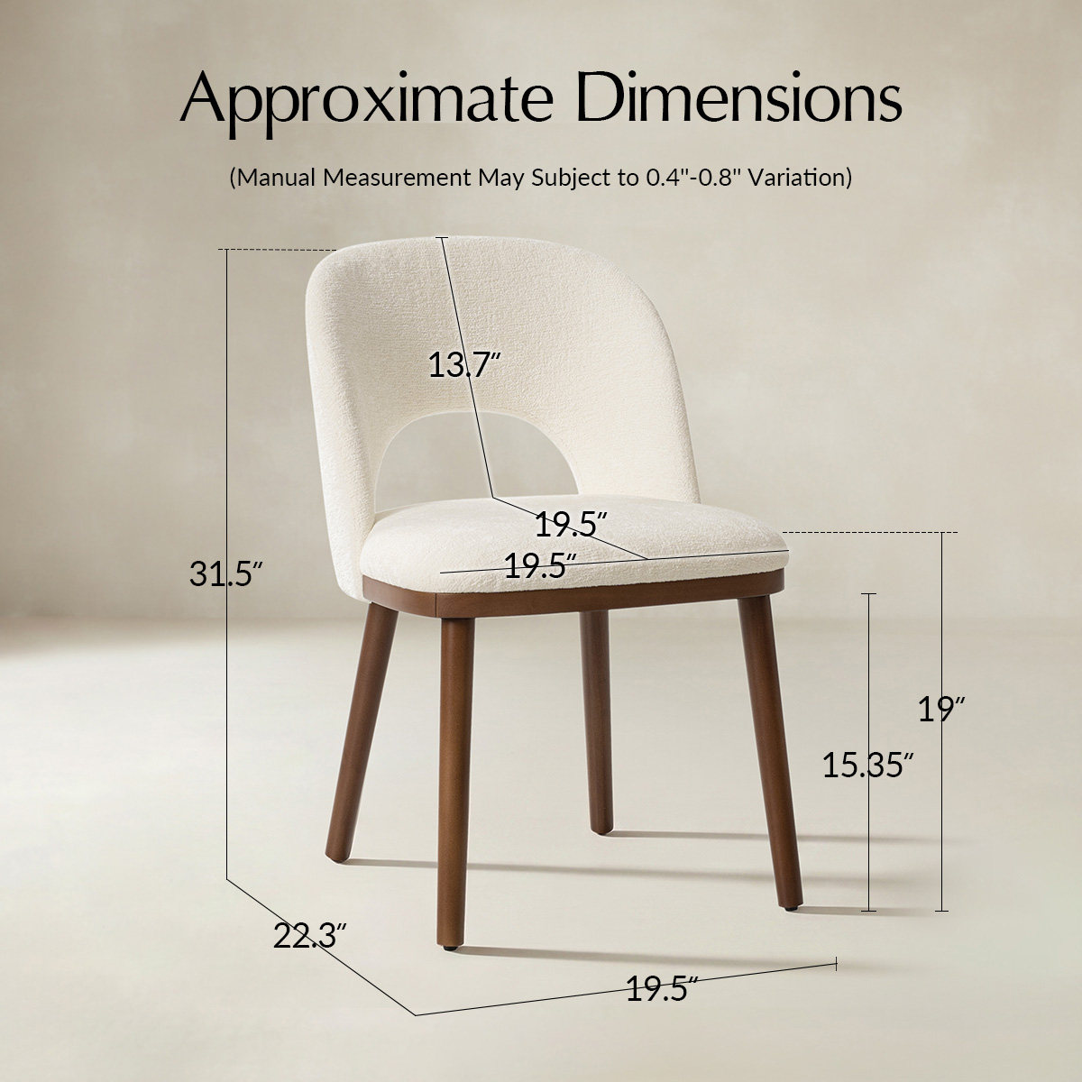 Open-Back Upholstered Dining Chair,Set of 2