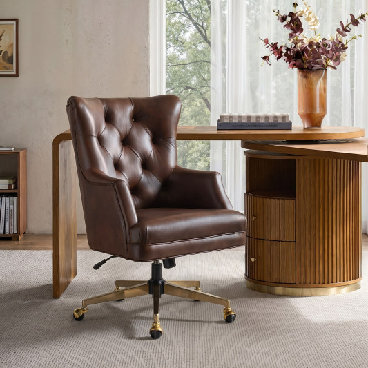 Adrian Hand-Rubbed Oil-Wax Leather Office Chair