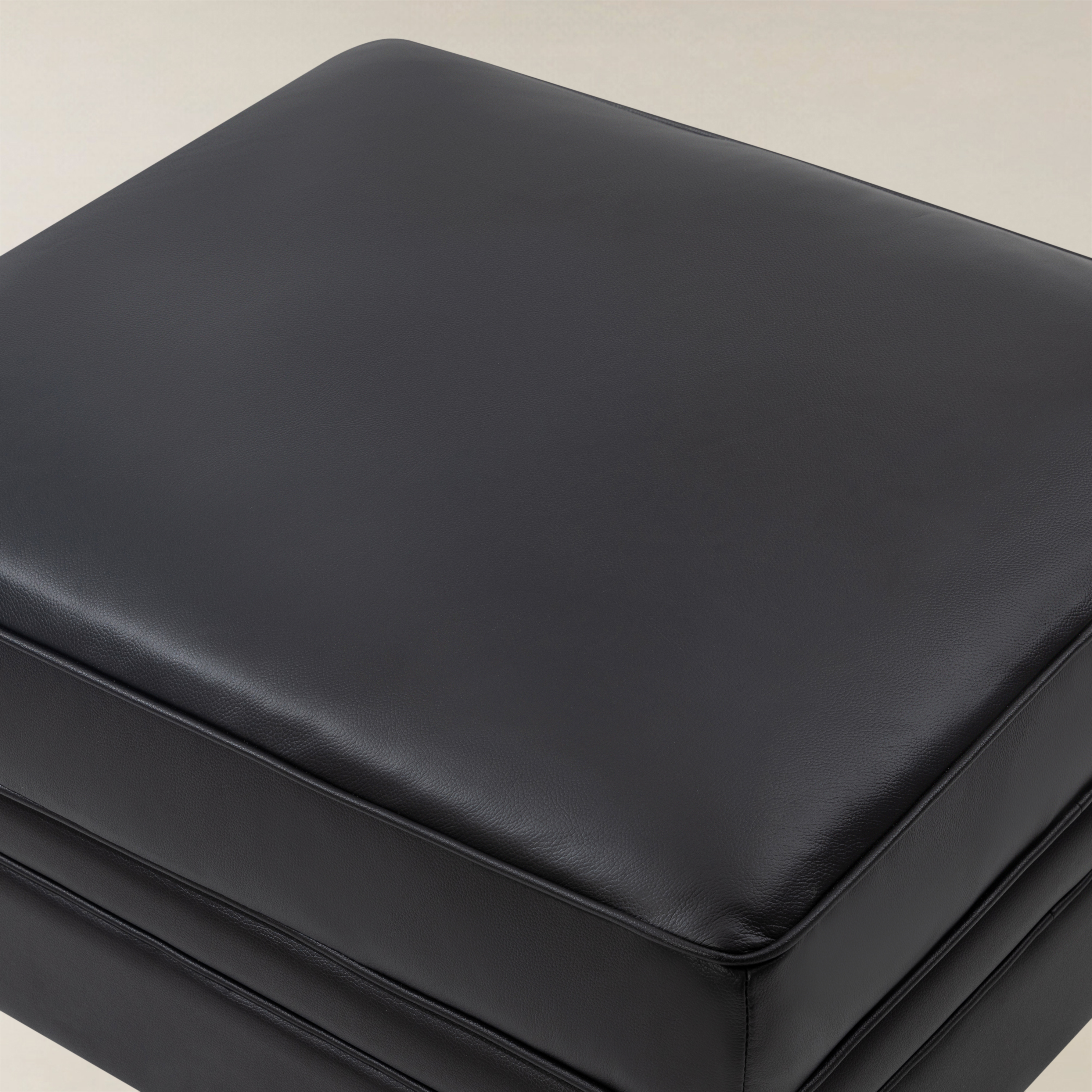 Basilio Contemporary Genuine Leather Ottoman for Living Room