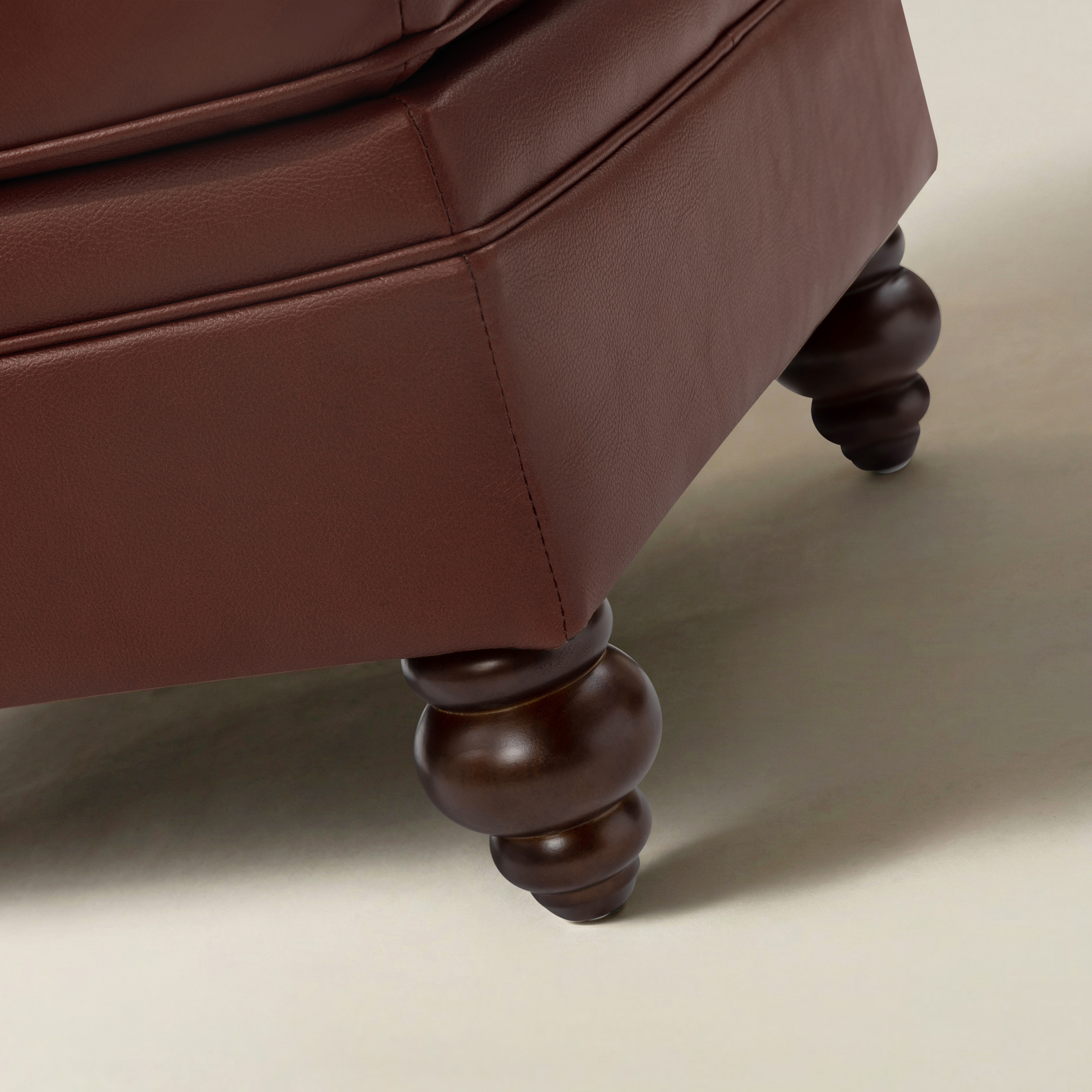 Basilio Contemporary Genuine Leather Ottoman for Living Room