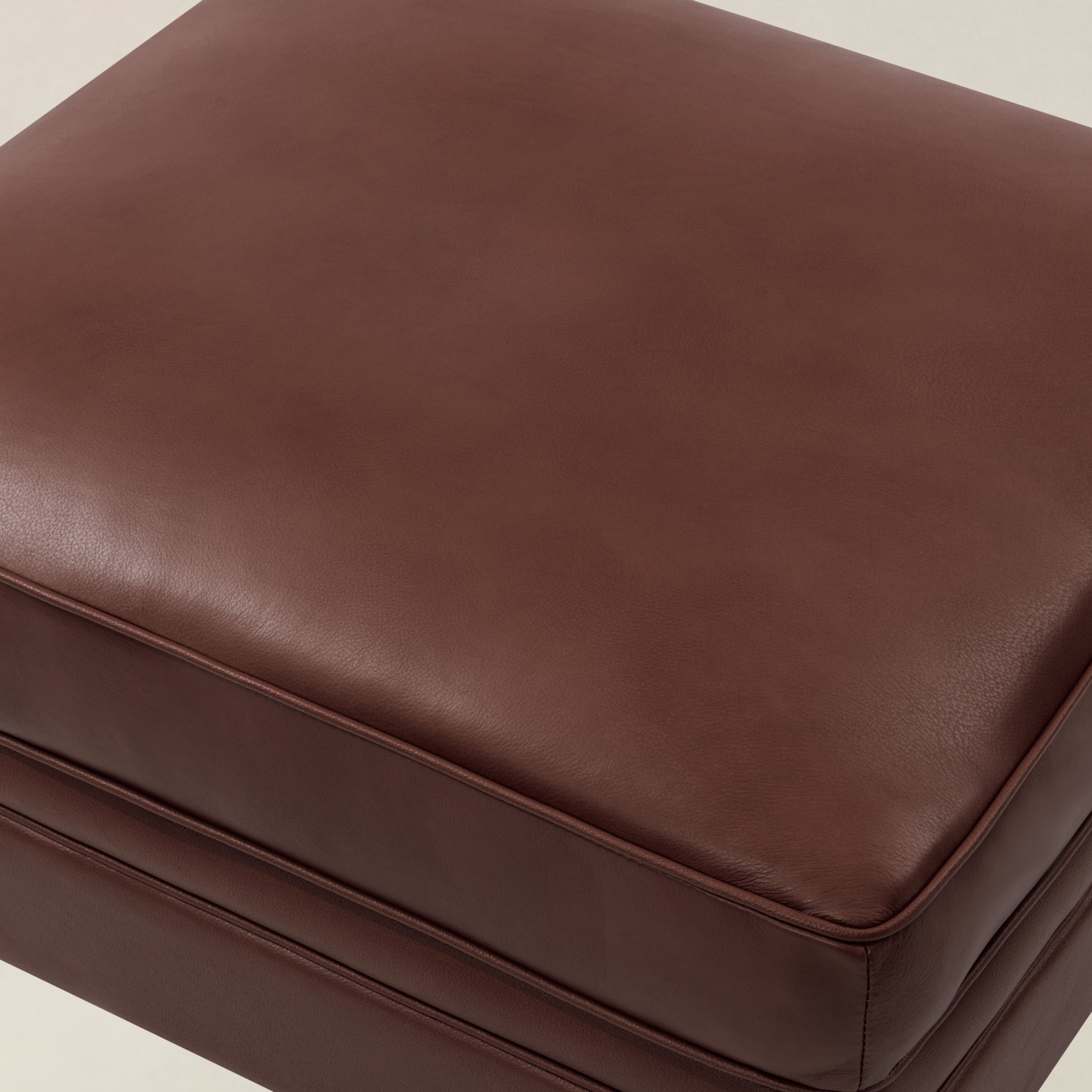 Basilio Contemporary Genuine Leather Ottoman for Living Room