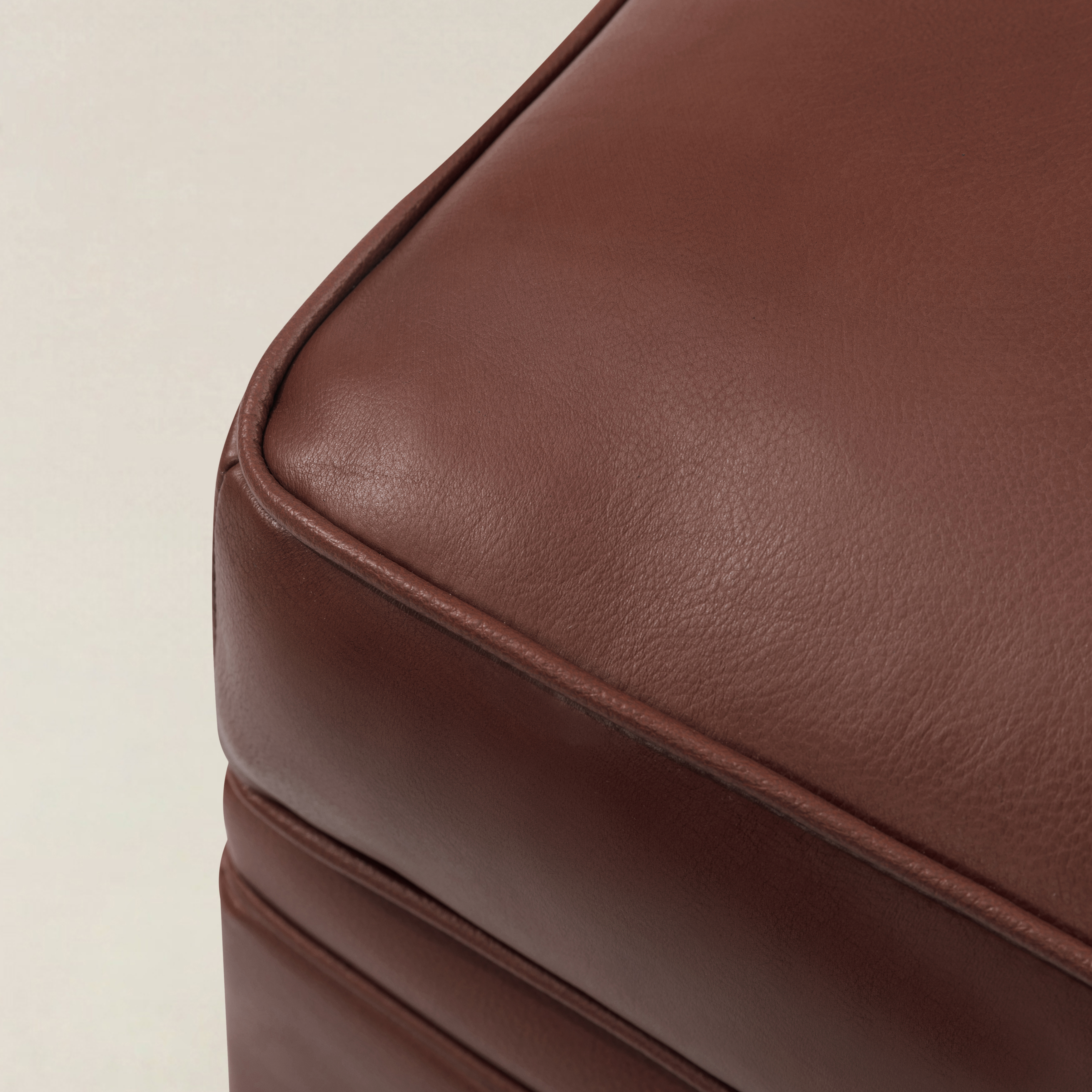 Basilio Contemporary Genuine Leather Ottoman for Living Room