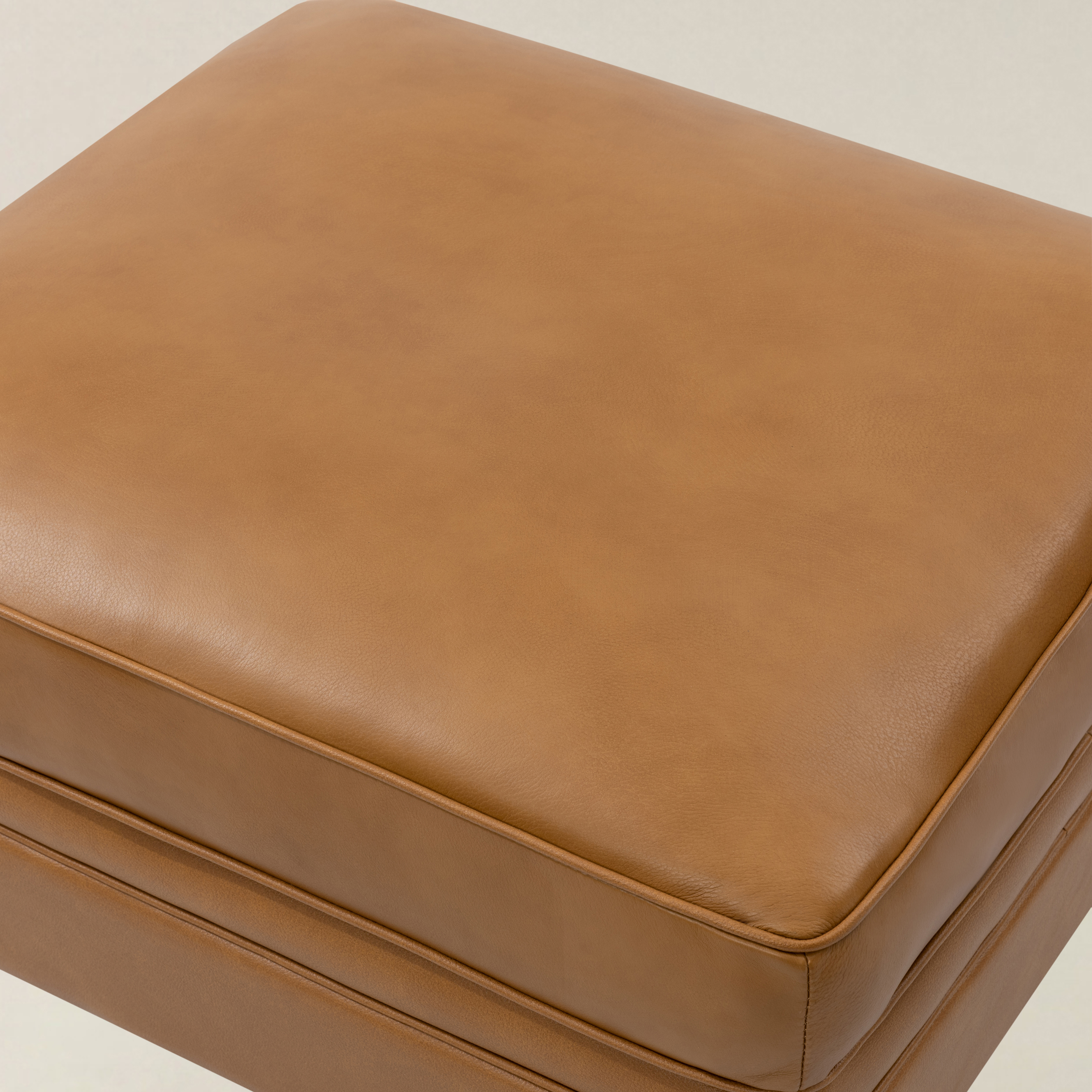 Basilio Contemporary Genuine Leather Ottoman for Living Room