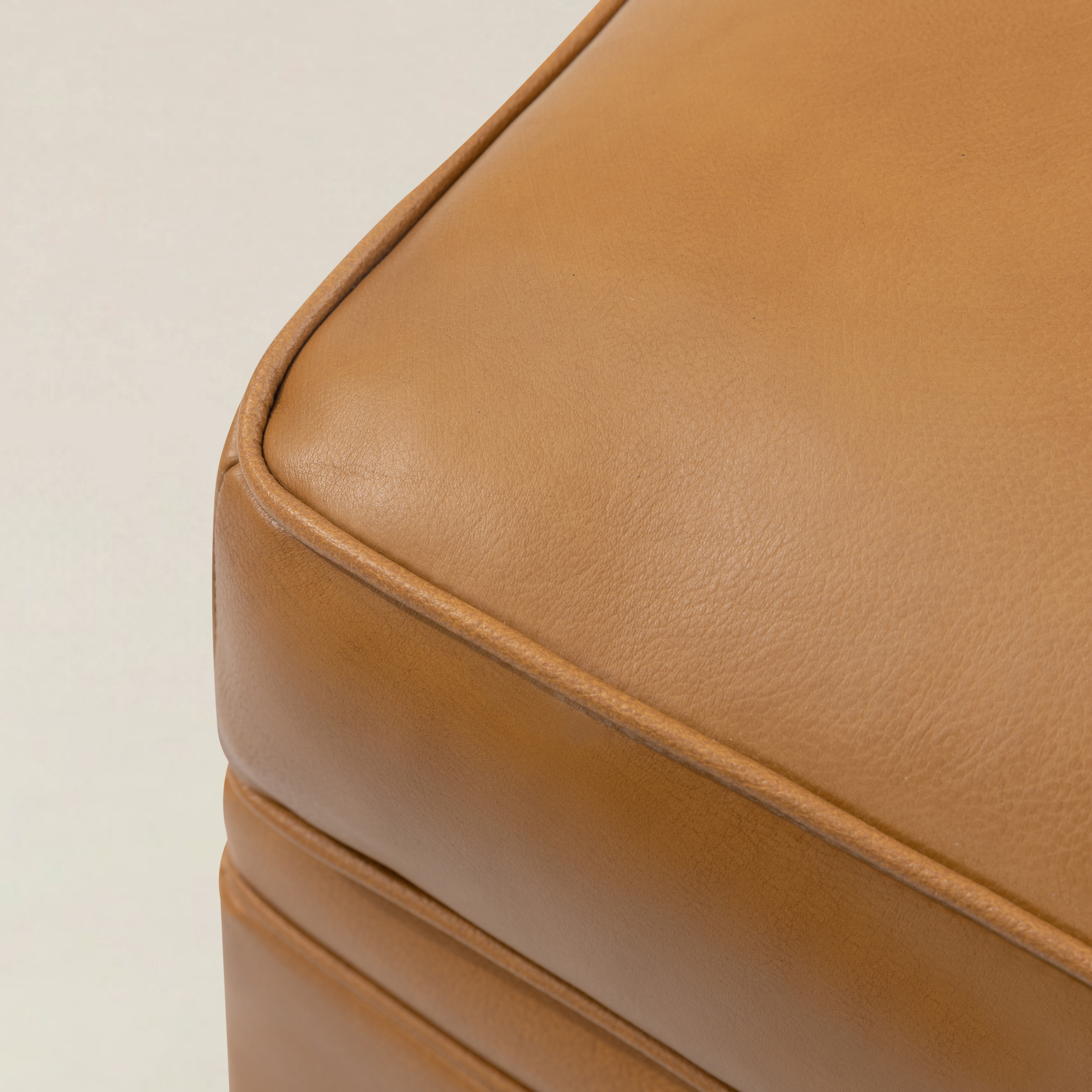 Basilio Contemporary Genuine Leather Ottoman for Living Room