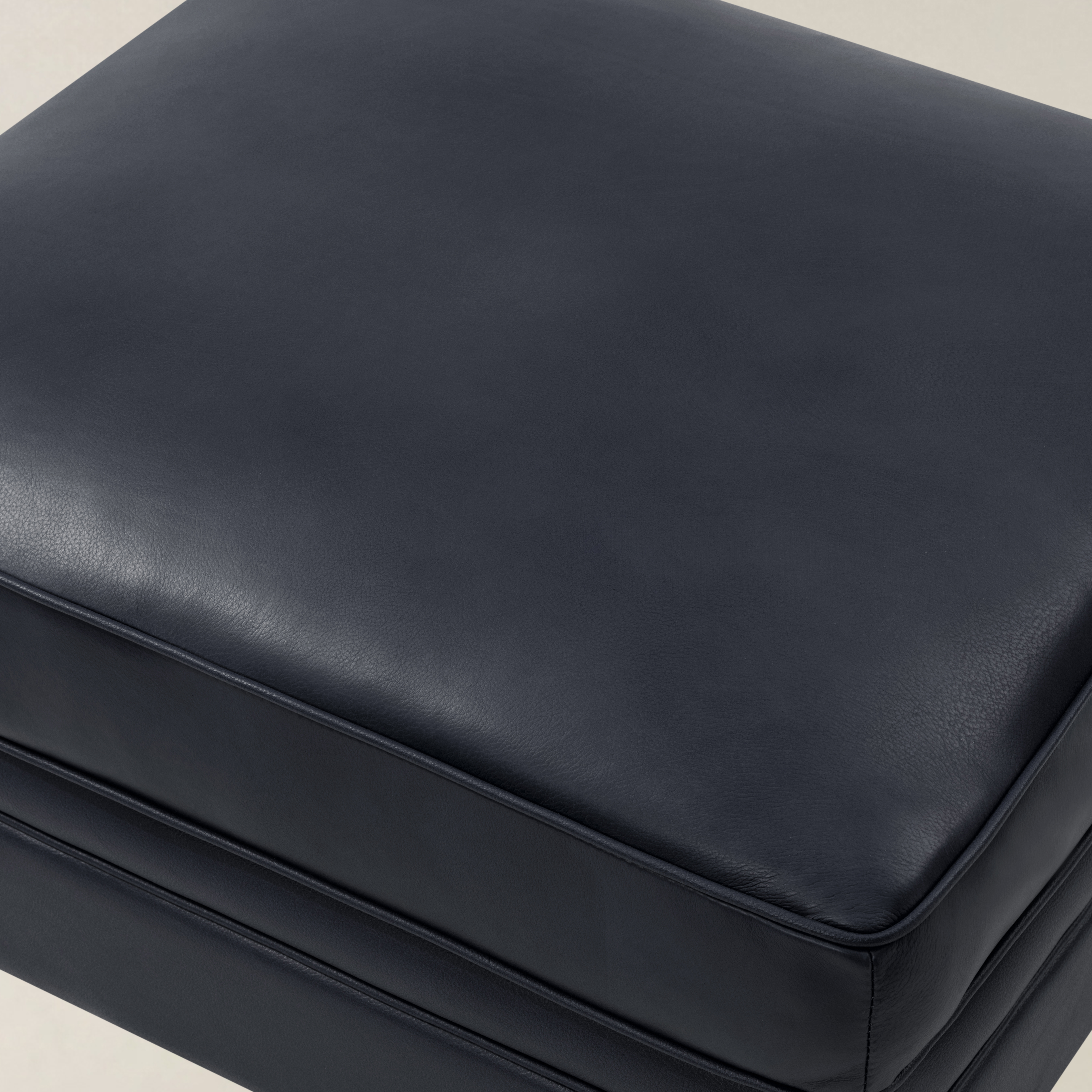 Basilio Contemporary Genuine Leather Ottoman for Living Room