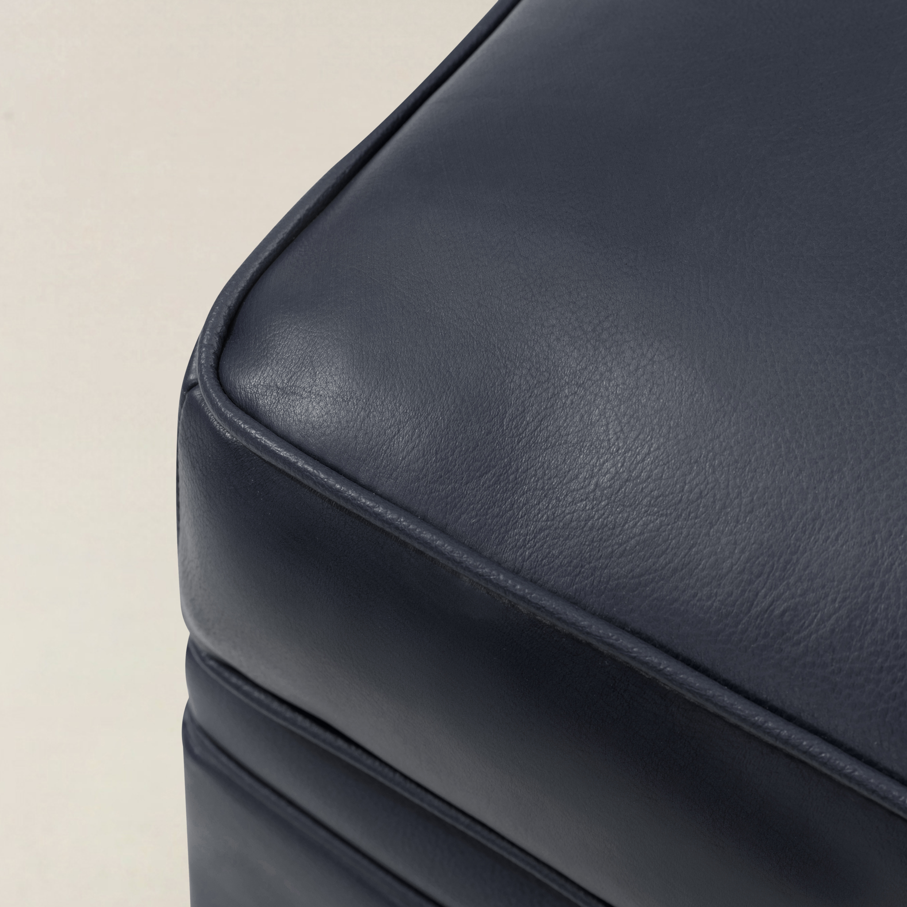 Basilio Contemporary Genuine Leather Ottoman for Living Room
