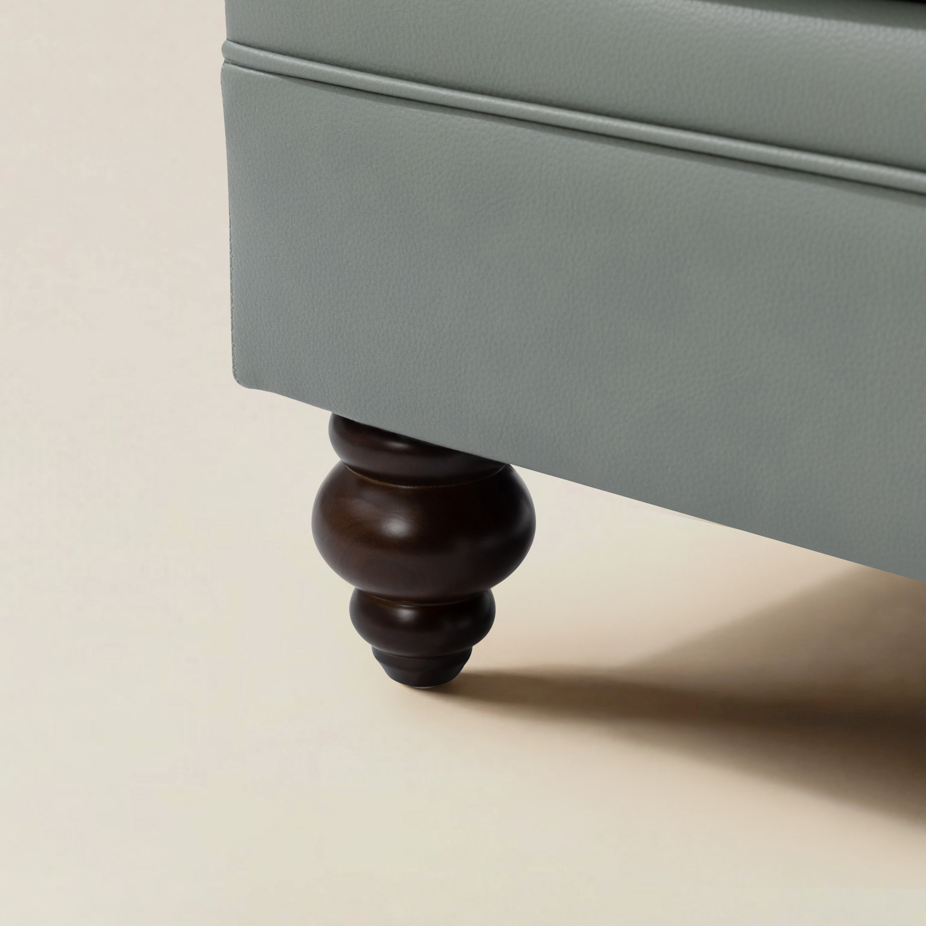 Basilio Contemporary Genuine Leather Ottoman for Living Room