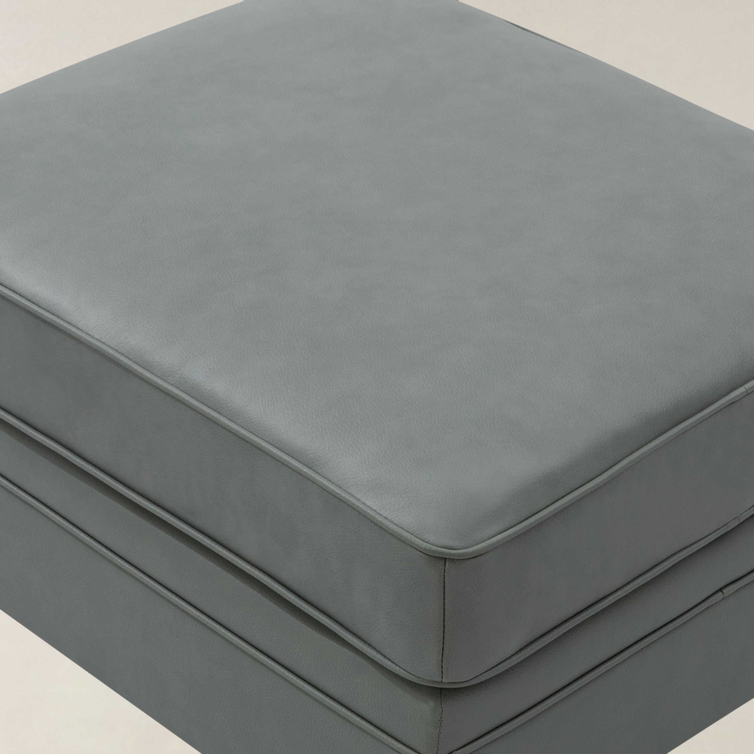 Basilio Contemporary Genuine Leather Ottoman for Living Room