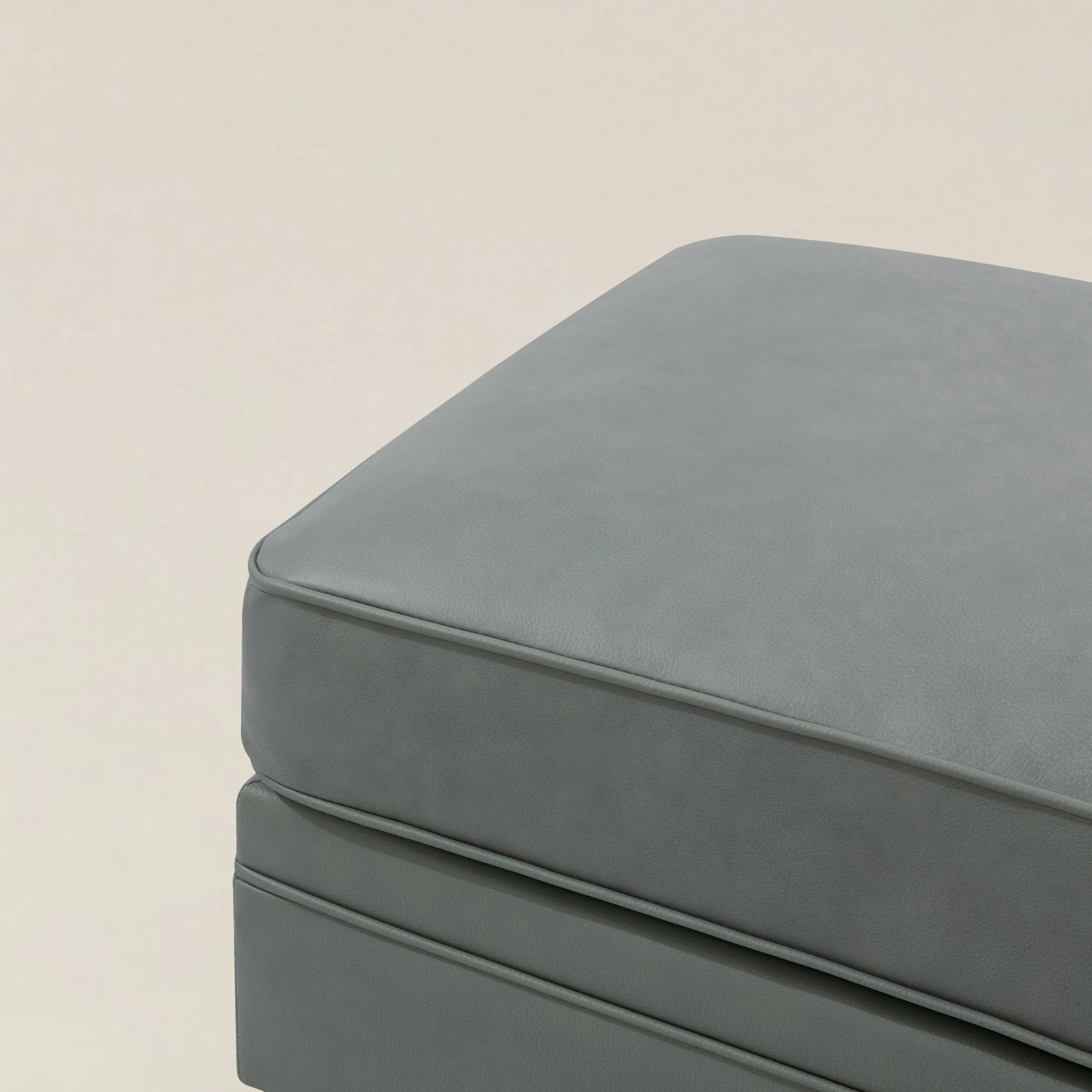 Basilio Contemporary Genuine Leather Ottoman for Living Room