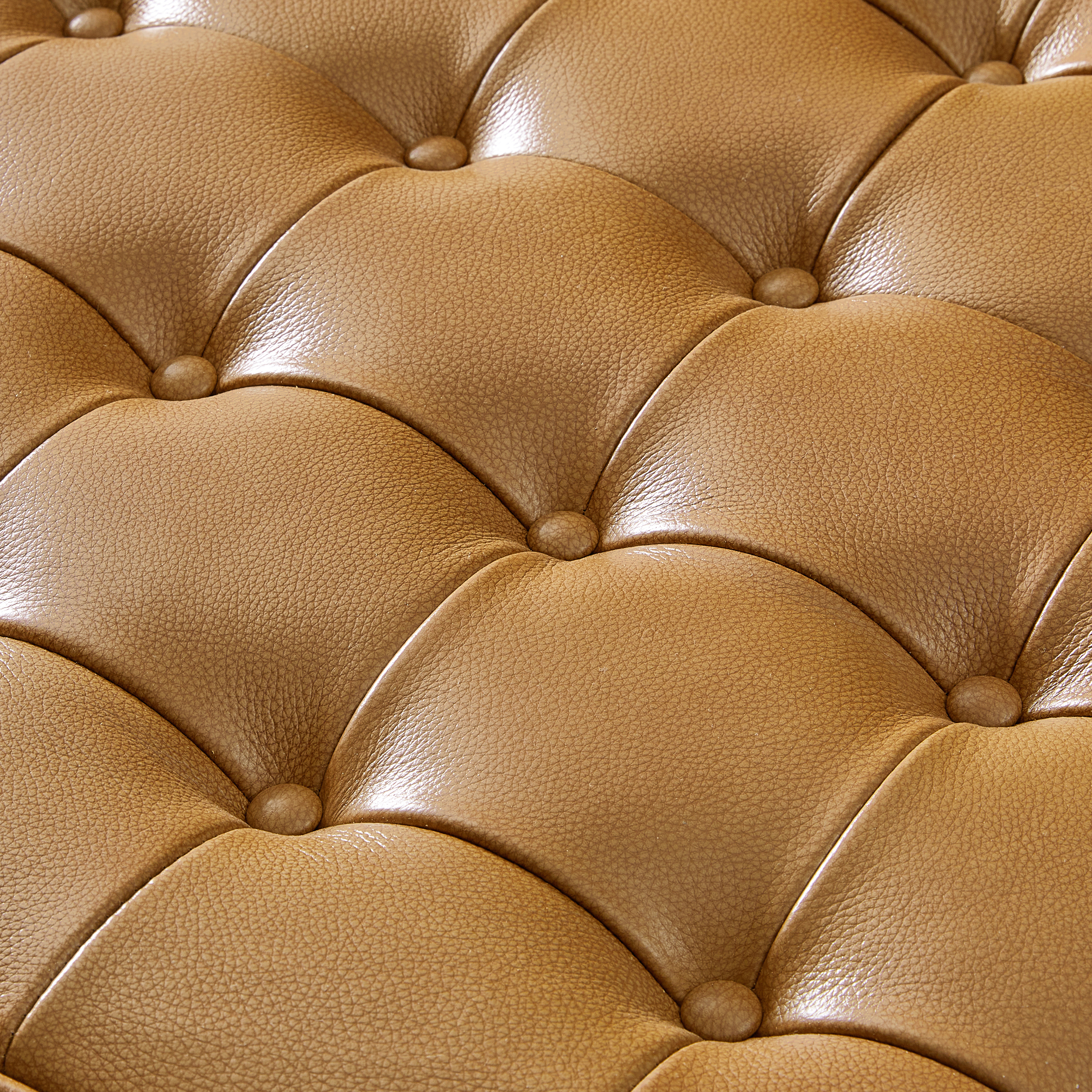 Elisa Mid-century Modern Genuine Leather Ottoman
