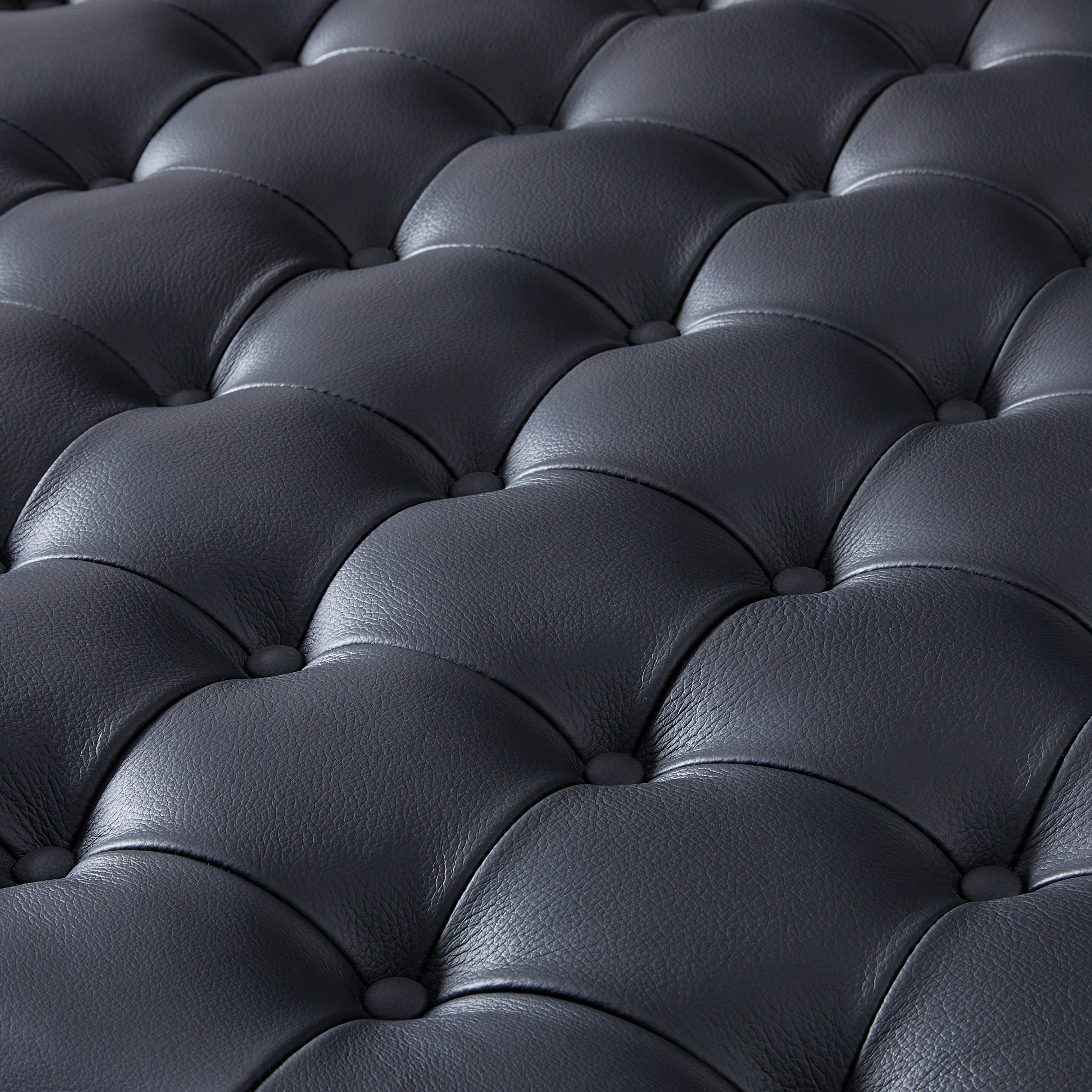 Elisa Mid-century Modern Genuine Leather Ottoman