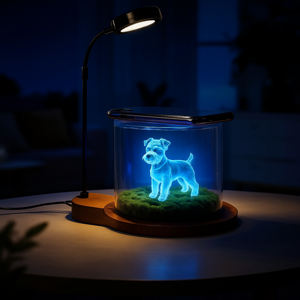 3D Pet Holographic House Custom Pet Memorial Display Crystal-Clear Holographic Image