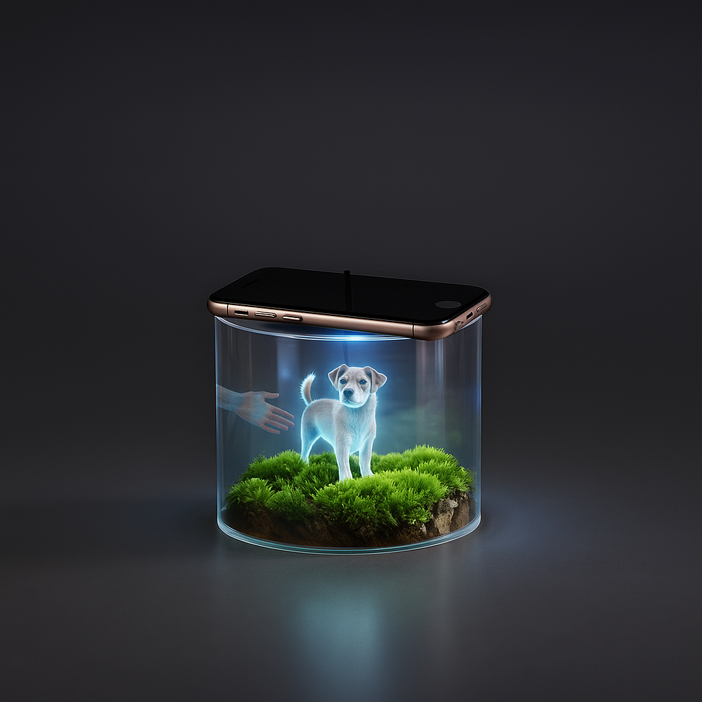 3D Pet Holographic House Custom Pet Memorial Display Crystal-Clear Holographic Image