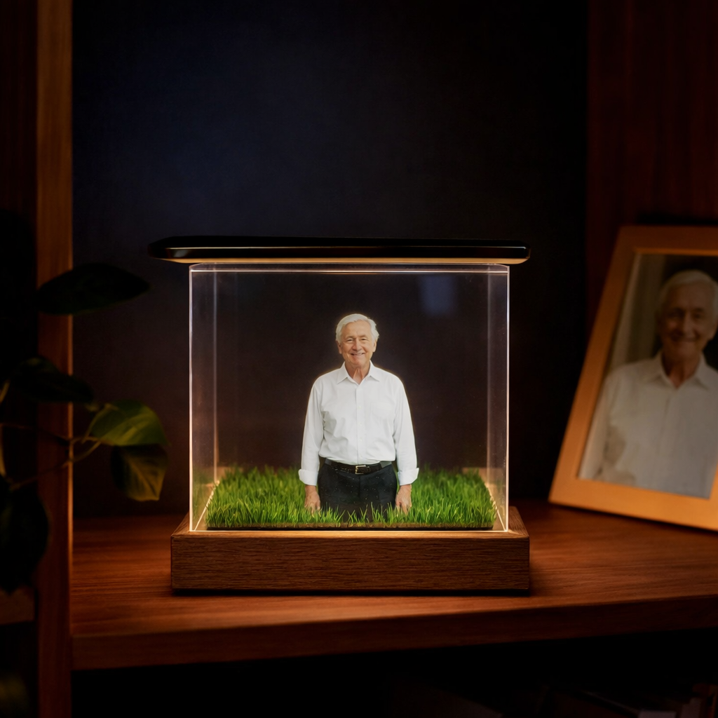 Commemorative Holographic Video Box Custom Photo Memorial Display Crystal-Clear Holographic Image