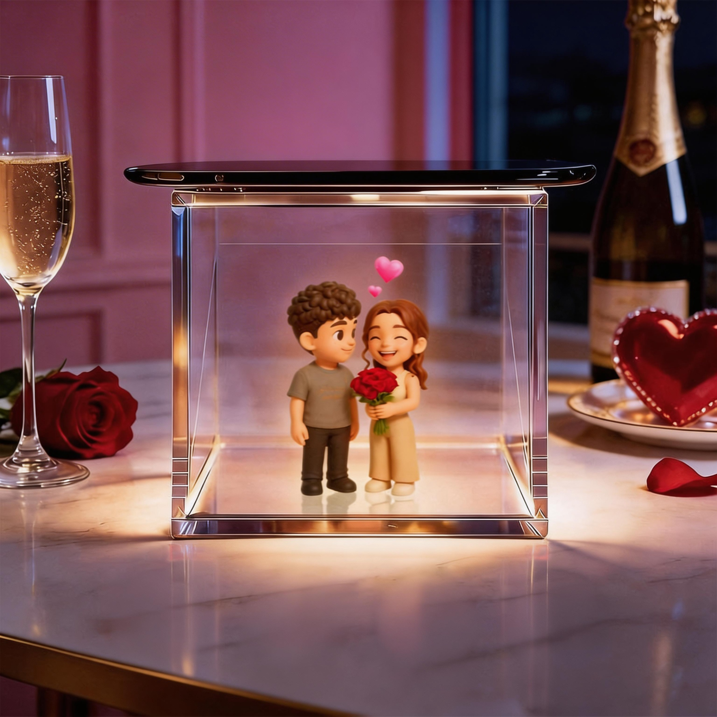 Holographic Lumina Boxes For Lovers | High-Transmittance Holographic Material Image Holographic House Valentine's Day Gift