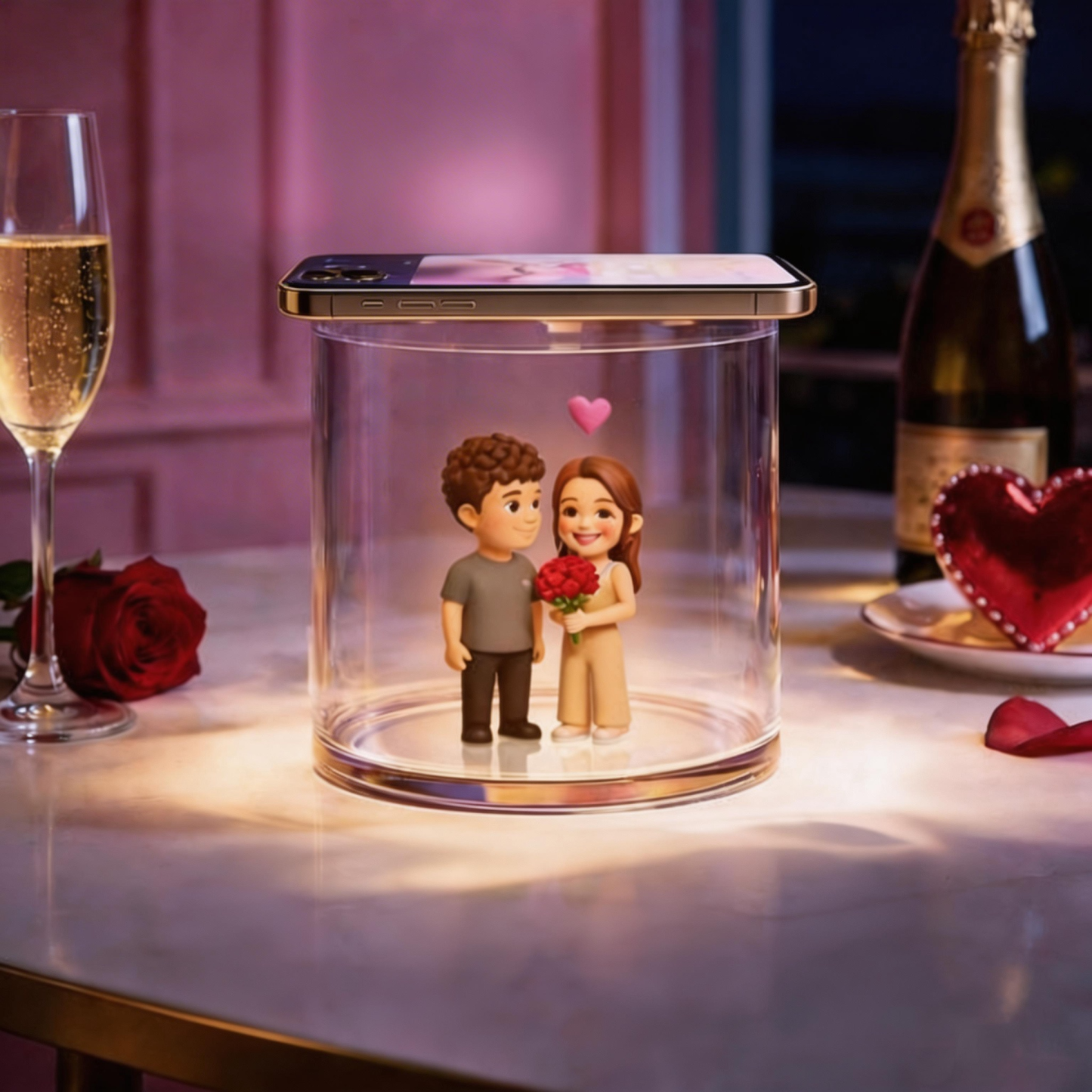 Holographic Lumina Boxes For Lovers | High-Transmittance Holographic Material Image Holographic House Valentine's Day Gift