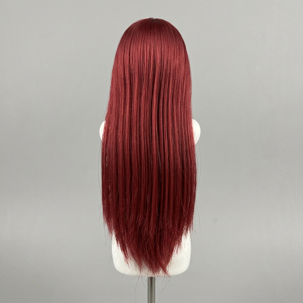 1/6 Scale Articulated Figure Wig – Burgundy Straight Hair