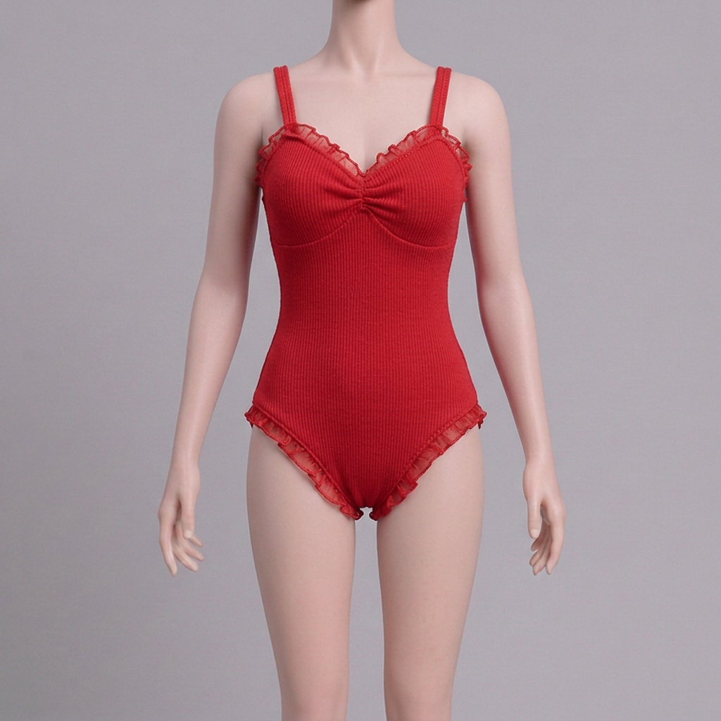 1/6 Scale Articulated Female Figure – Innocent-Yet-Seductive Lace-Trimmed One-Piece Bodysuit/Swimsuit