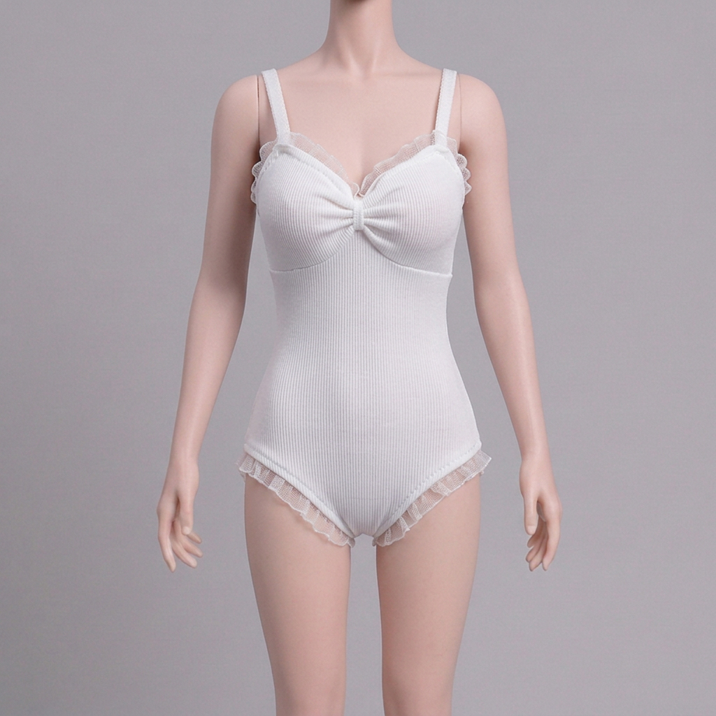 1/6 Scale Articulated Female Figure – Innocent-Yet-Seductive Lace-Trimmed One-Piece Bodysuit/Swimsuit