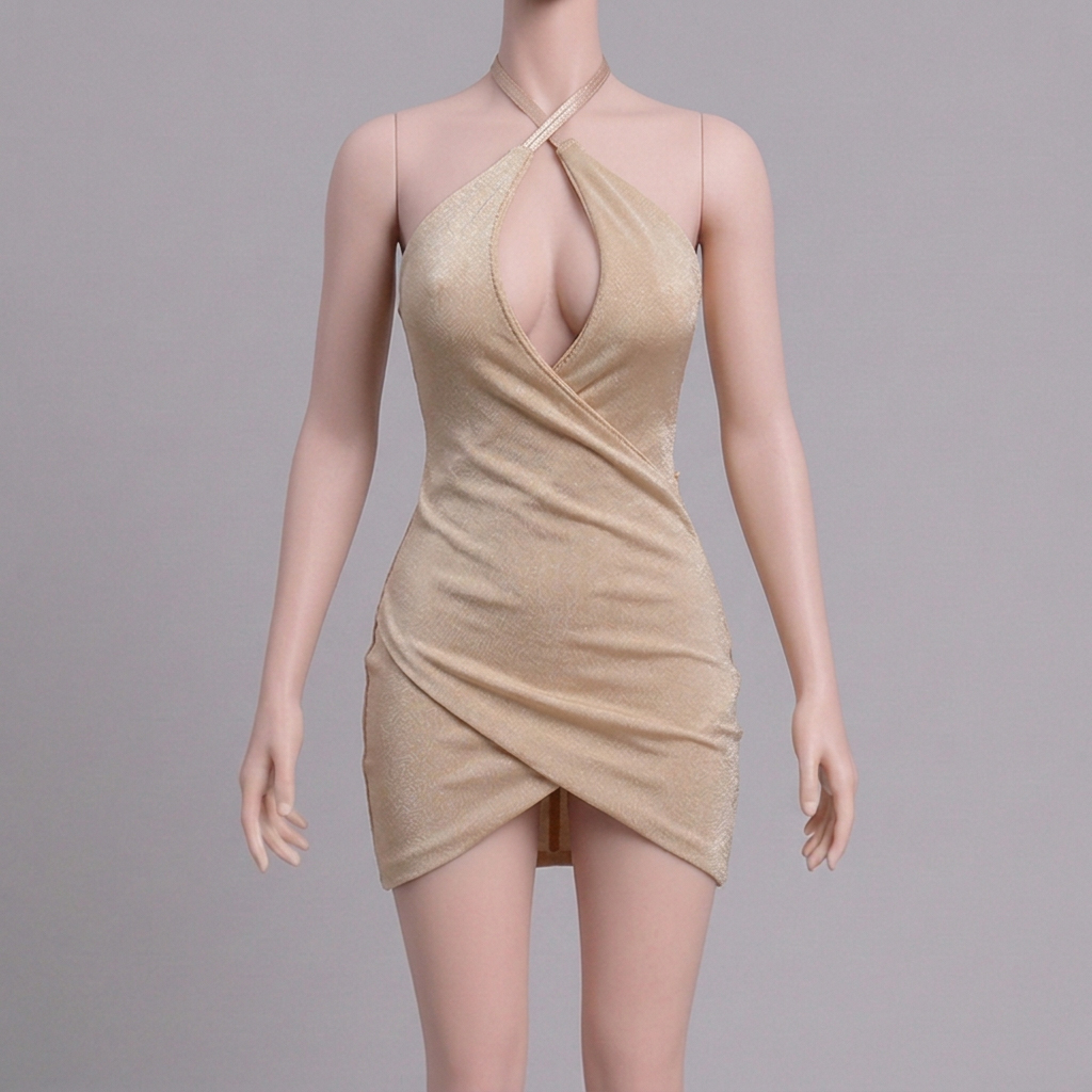 1/6 Scale Articulated Female Figure – Dress (Deep V-Neck Spaghetti-Strap Dress)