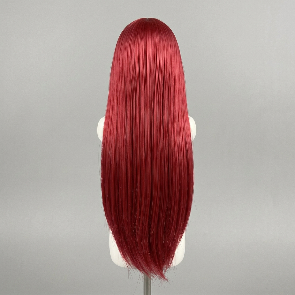 1/6 Scale Articulated Figure Wig — Burgundy Straight Hair