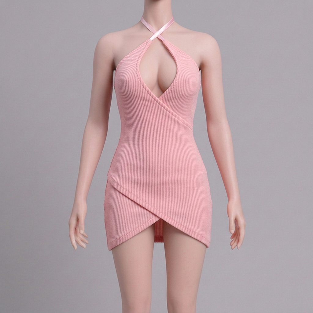 1/6 Scale Articulated Female Figure – Dress (Deep V-Neck Spaghetti-Strap Dress)