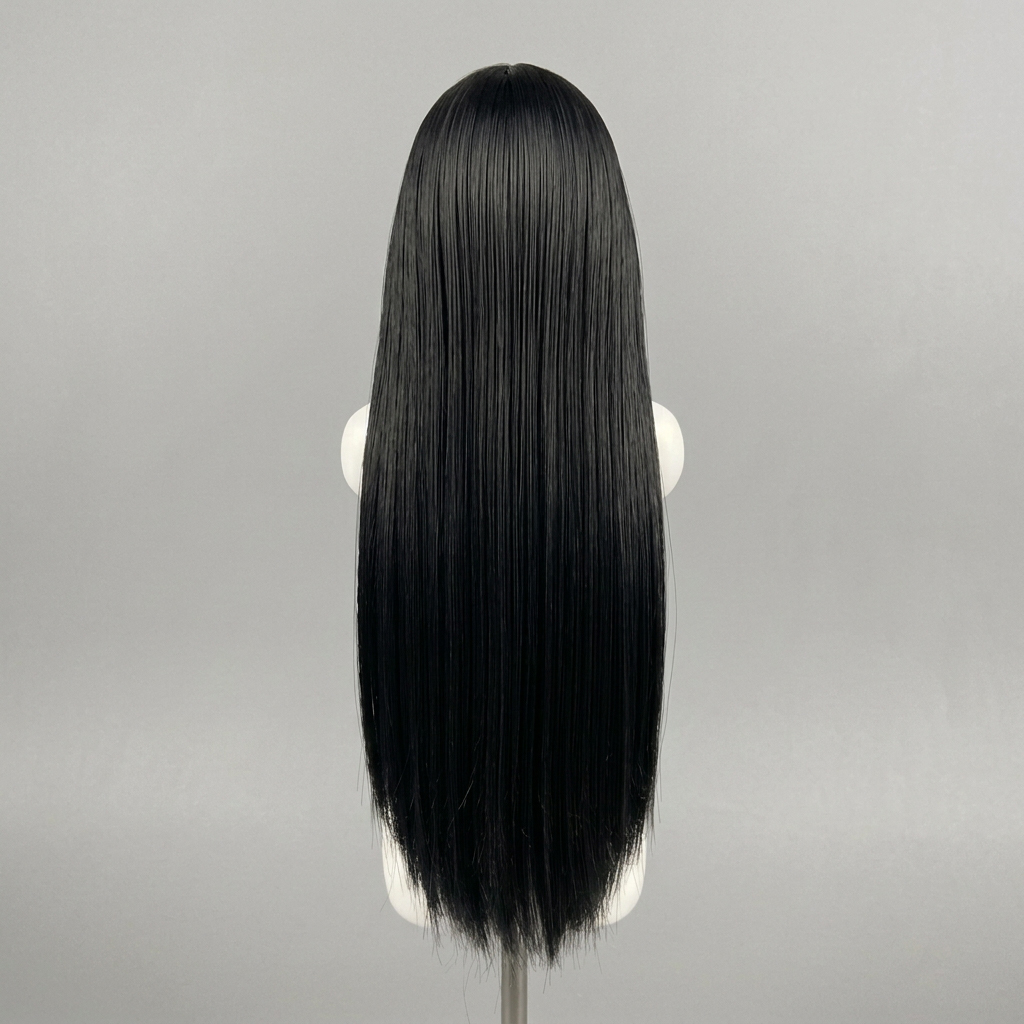 1/6 Scale Articulated Figure Wig – Black Straight Hair (Long)