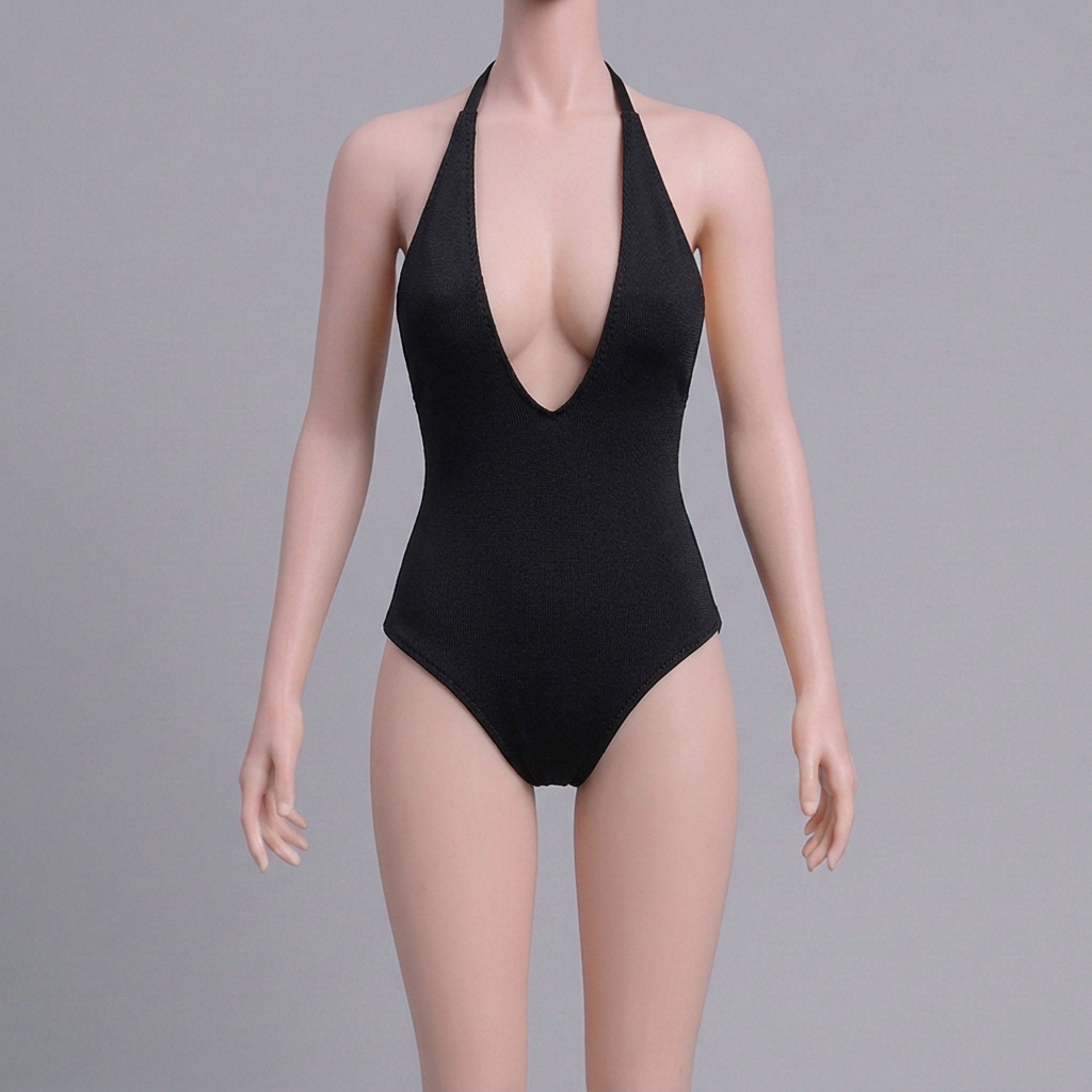 1/6 Scale Articulated Female Figure – Halter-Neck Open-Chest Bodysuit/Swimsuit